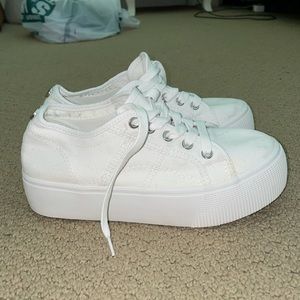 Steve Madden white platform sneakers